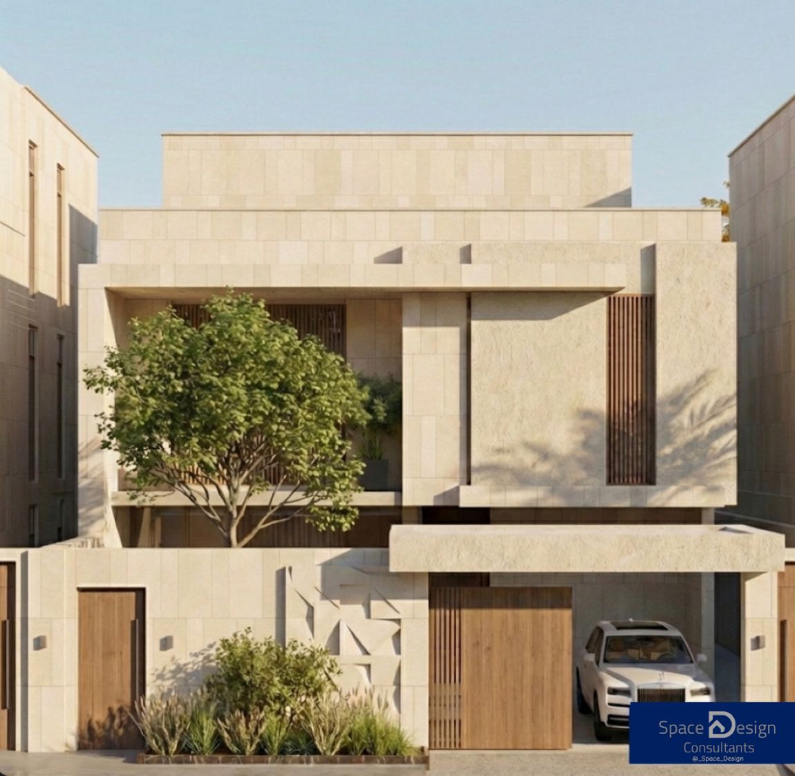 Contemporary stone villa in Riyadh